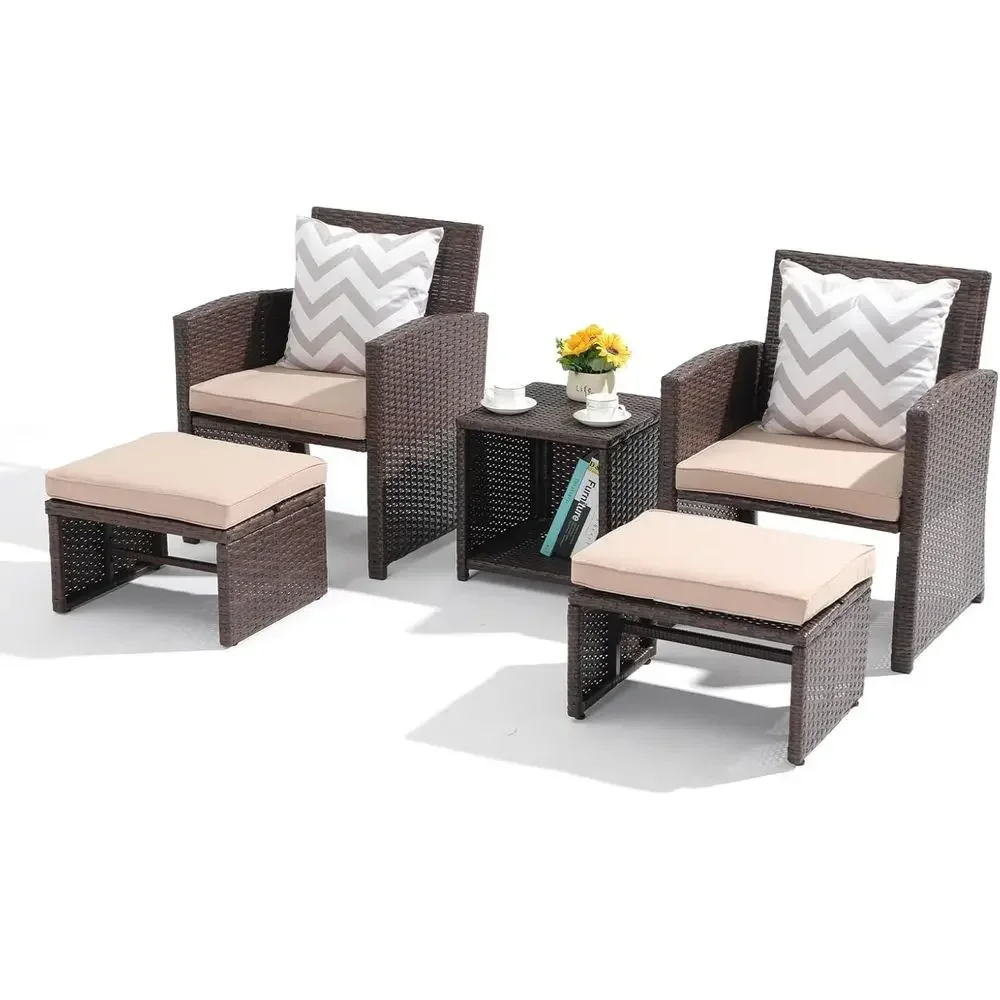 Outdoor Furniture Metal Chairs - 5-Piece Outdoor Patio Furniture Set with