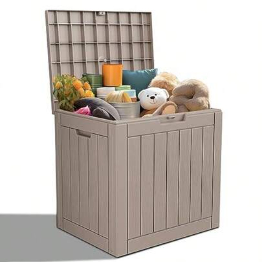 Outdoor Furniture Weatherproof - Lockable Resin Deck Box Outdoor Storage