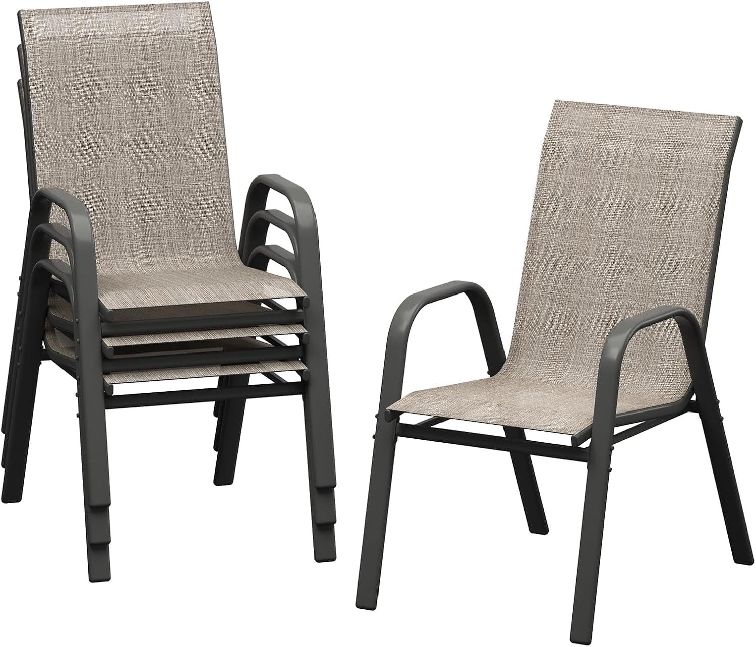 Outdoor Furniture Metal Chairs - Patio Dining Chairs Set of 4,