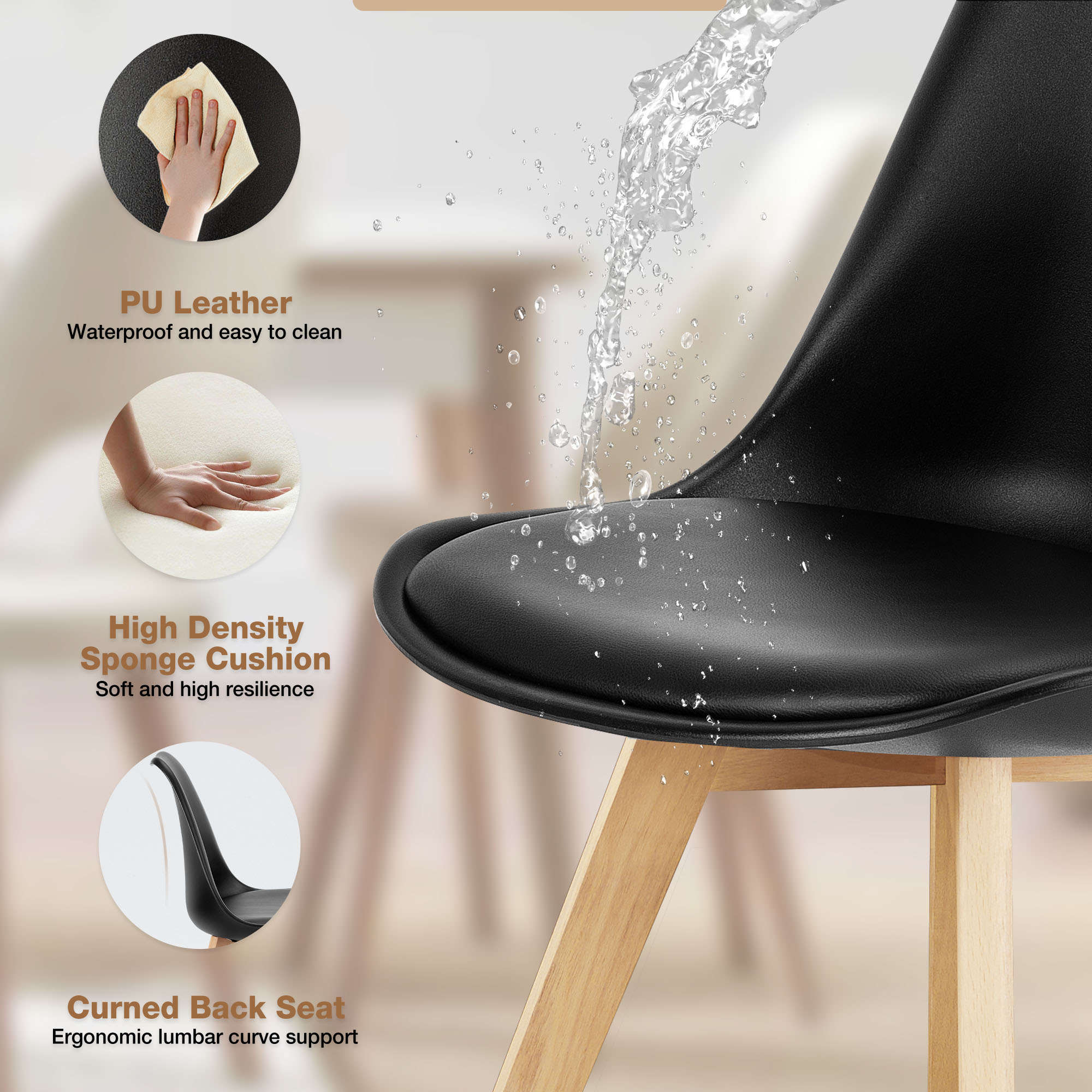 JHK PU Leather Dining Chairs S - огляд і ціна Adirondack Chair Wood