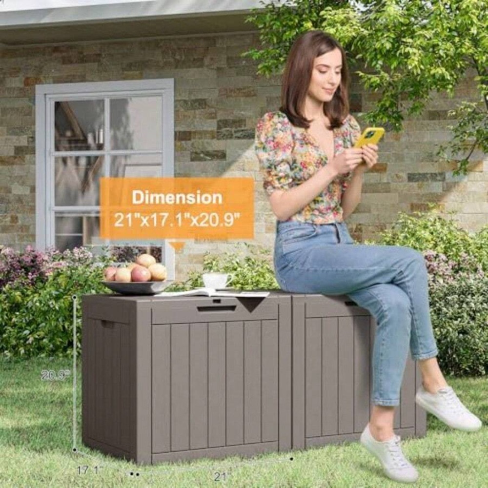 35 Gallon Outdoor Storage Box, - огляд і ціна Outdoor Furniture Weatherproof