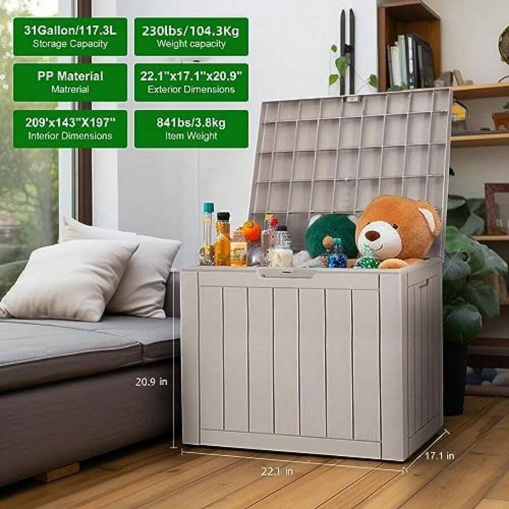 Lockable Resin Deck Box Outdoo - огляд і ціна Outdoor Furniture Weatherproof