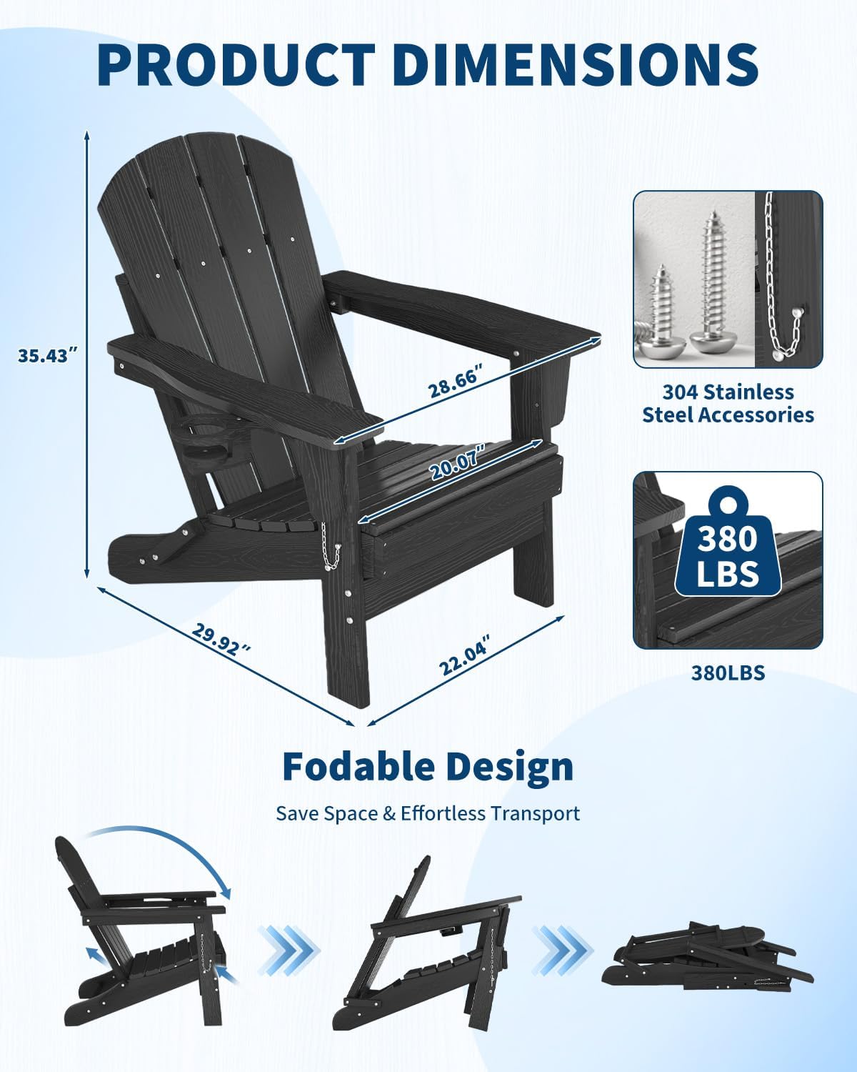 Folding Adirondack Chair HDPE  - огляд і ціна Adirondack Chair Wood