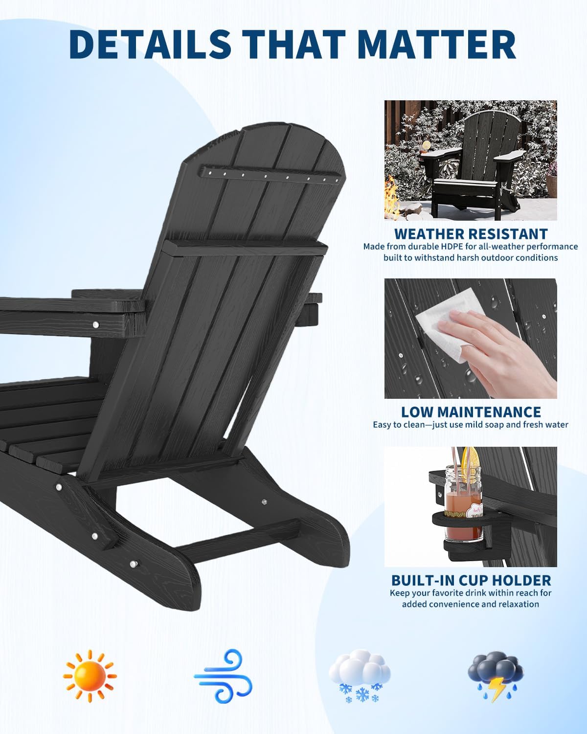 Folding Adirondack Chair HDPE  - огляд і ціна Adirondack Chair Wood