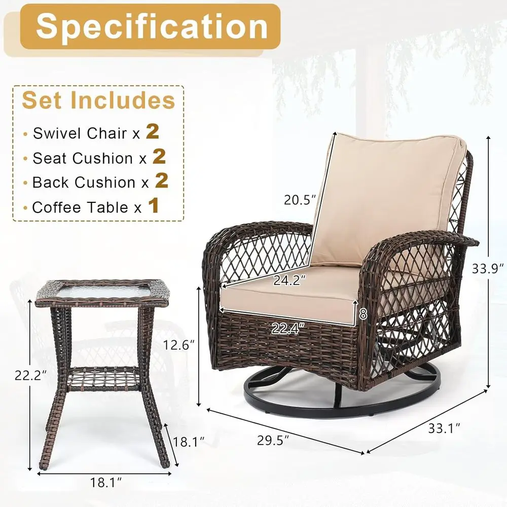 3-Piece Patio Furniture Set, S - огляд і ціна Outdoor Furniture Metal Chairs