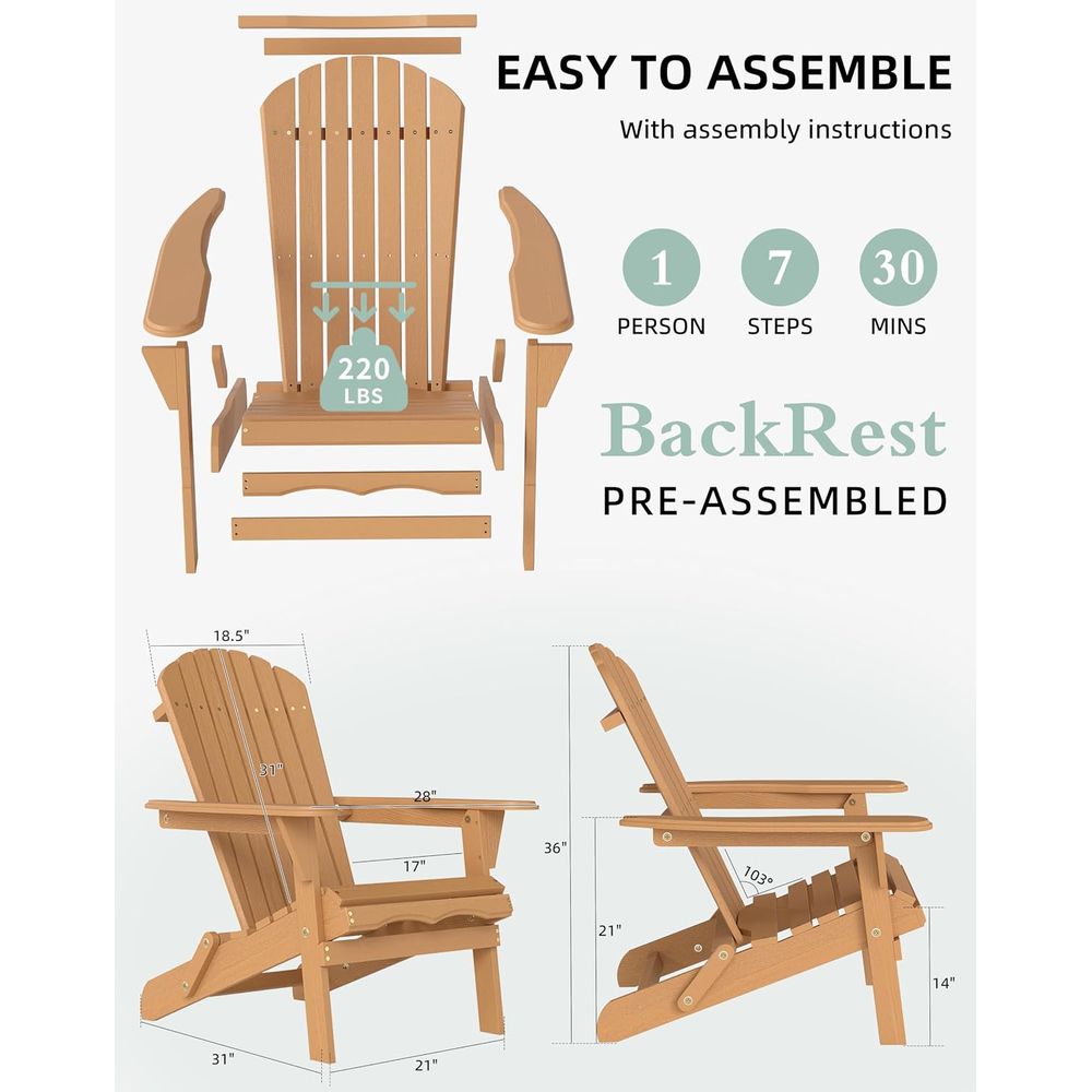 Classic 4-Piece Adirondack Cha - огляд і ціна Adirondack Chair Wood