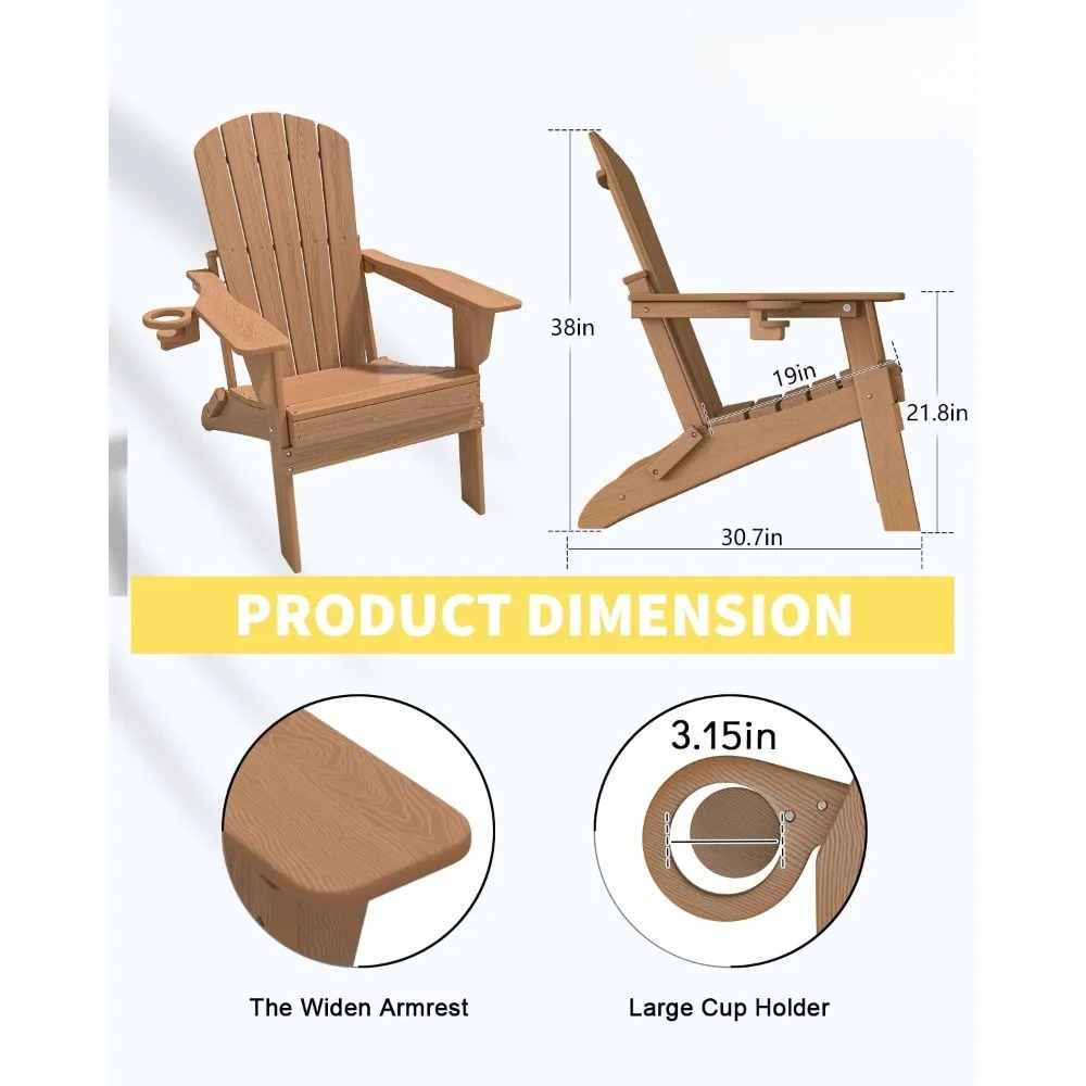 3-Piece Folding Adirondack Cha - огляд і ціна Adirondack Chair Wood
