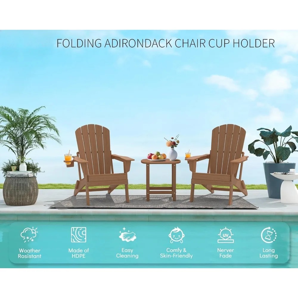 3-Piece Folding Adirondack Cha - огляд і ціна Adirondack Chair Wood
