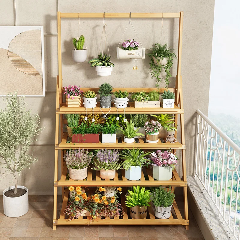 Solid Wood Flower Shelf Plant  - огляд і ціна Outdoor Furniture Design