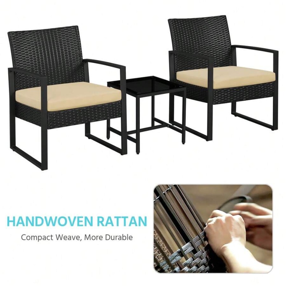 3 Piece Outdoor Wicker Furnitu - огляд і ціна Outdoor Furniture Metal Chairs