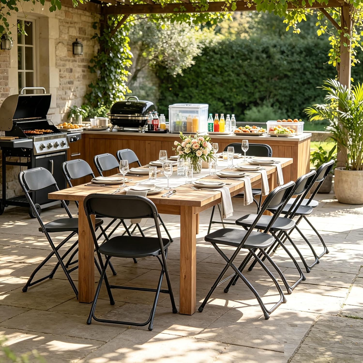 Black Folding Chair Metal Fram - огляд і ціна Outdoor Furniture Metal Chairs