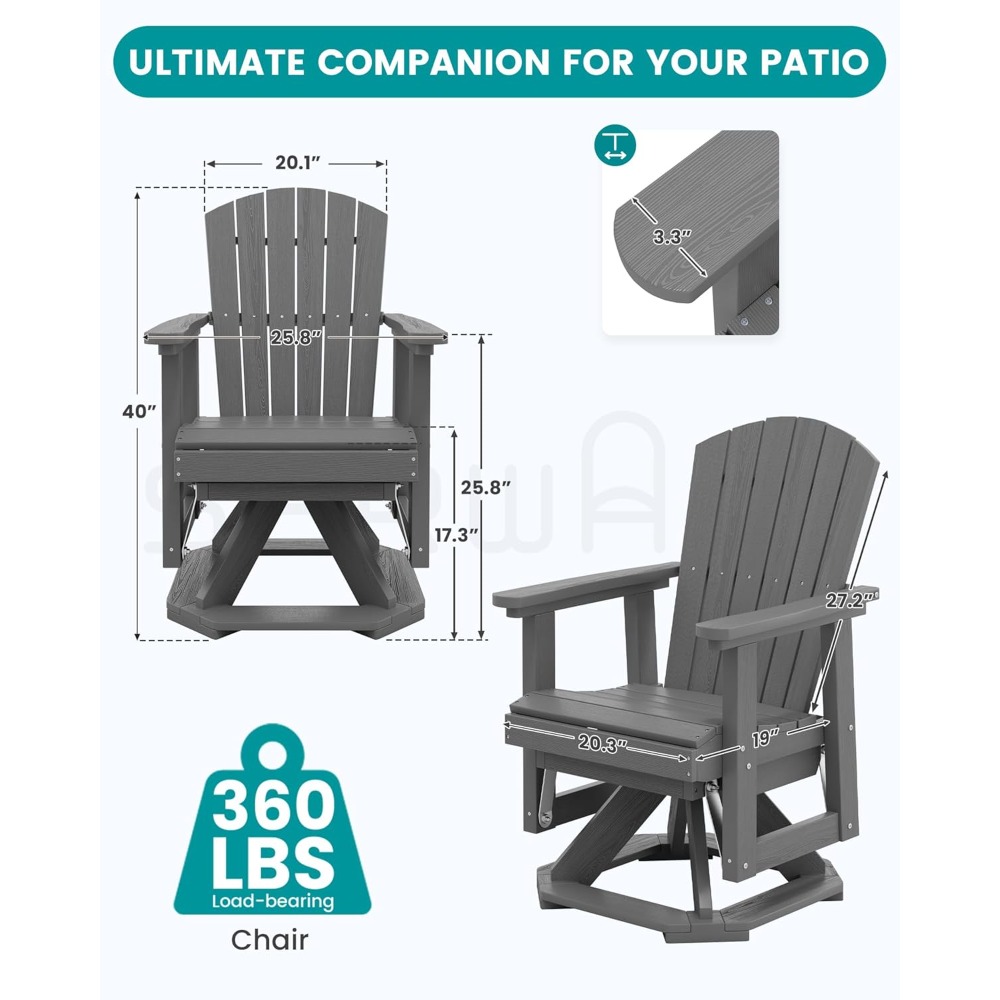 Adirondack Swivel Glider Chair - огляд і ціна Adirondack Chair Wood