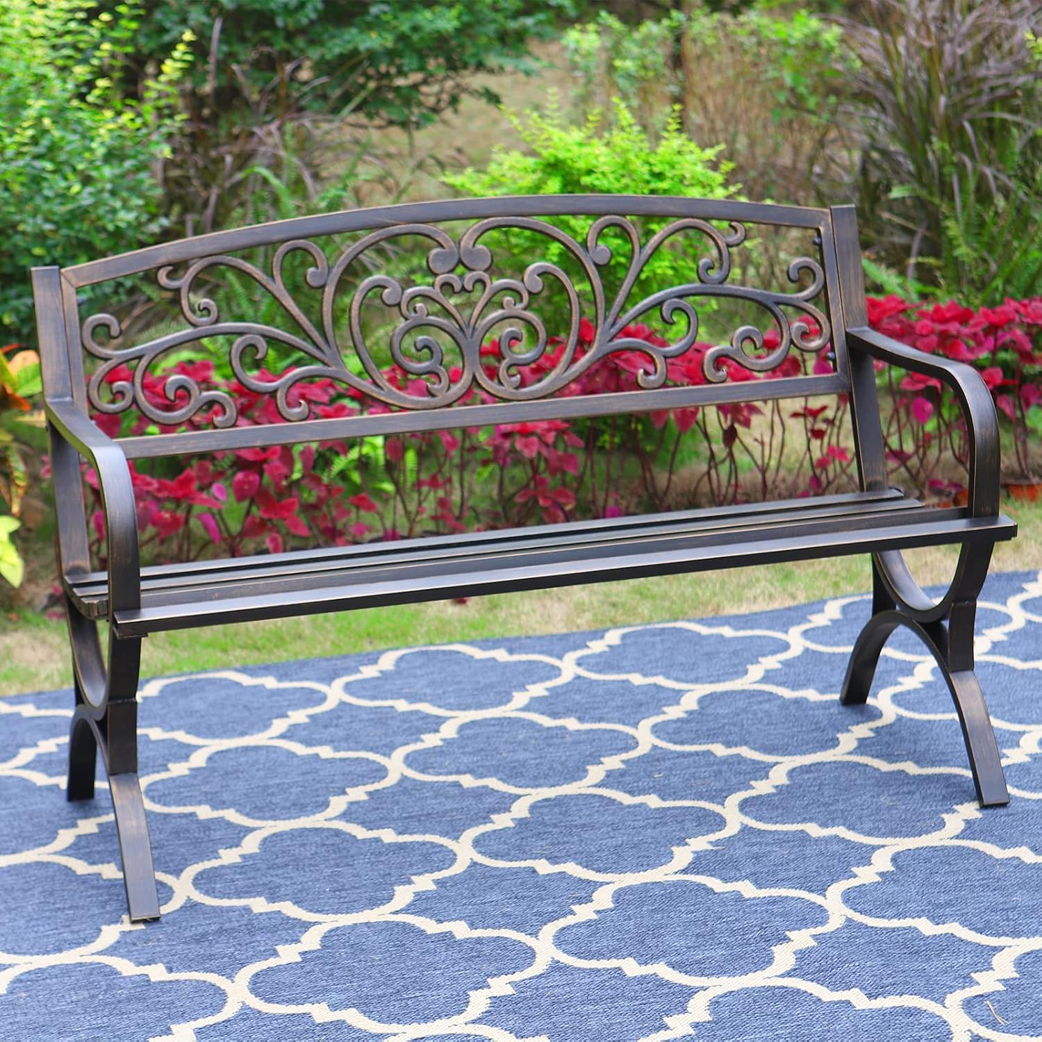 Bronze 50 Inch Outdoor Garden  - огляд і ціна Outdoor Furniture Metal Chairs