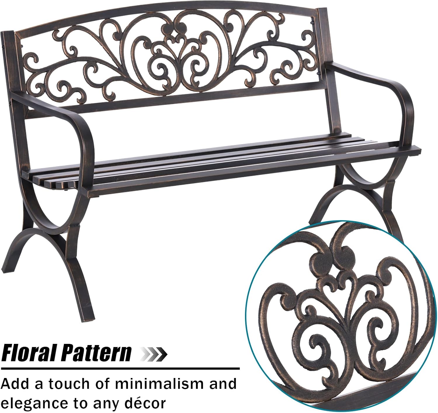 Bronze 50 Inch Outdoor Garden  - огляд і ціна Outdoor Furniture Metal Chairs