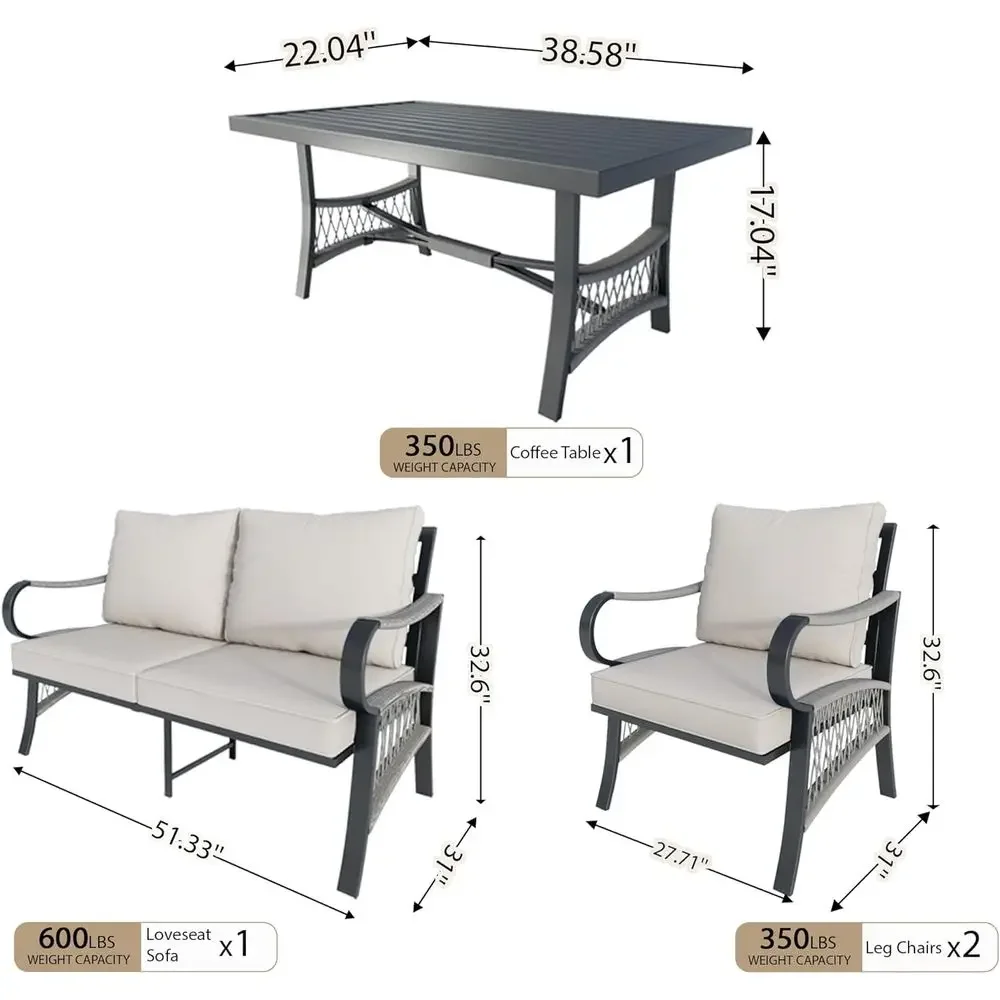 4-Piece Metal Outdoor Patio Fu - огляд і ціна Outdoor Furniture Metal Chairs