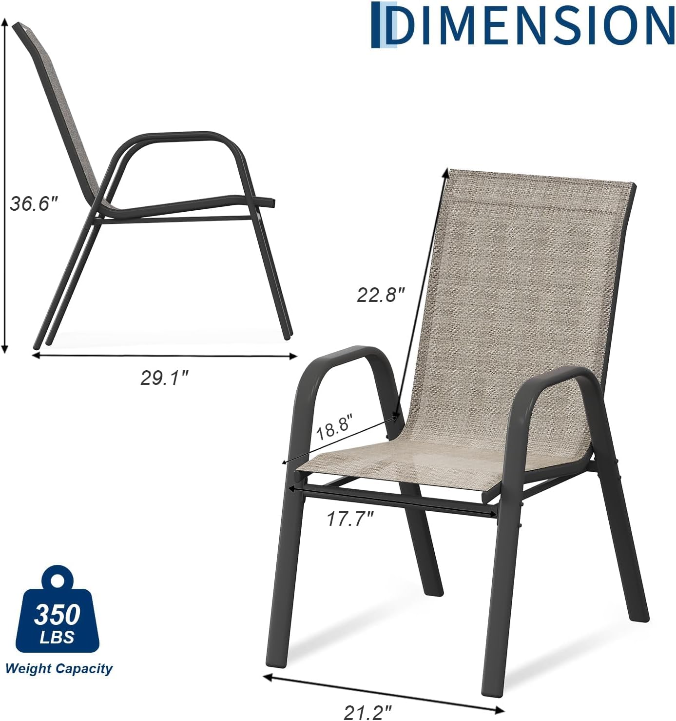 Patio Dining Chairs Set of 4,  - огляд і ціна Outdoor Furniture Metal Chairs