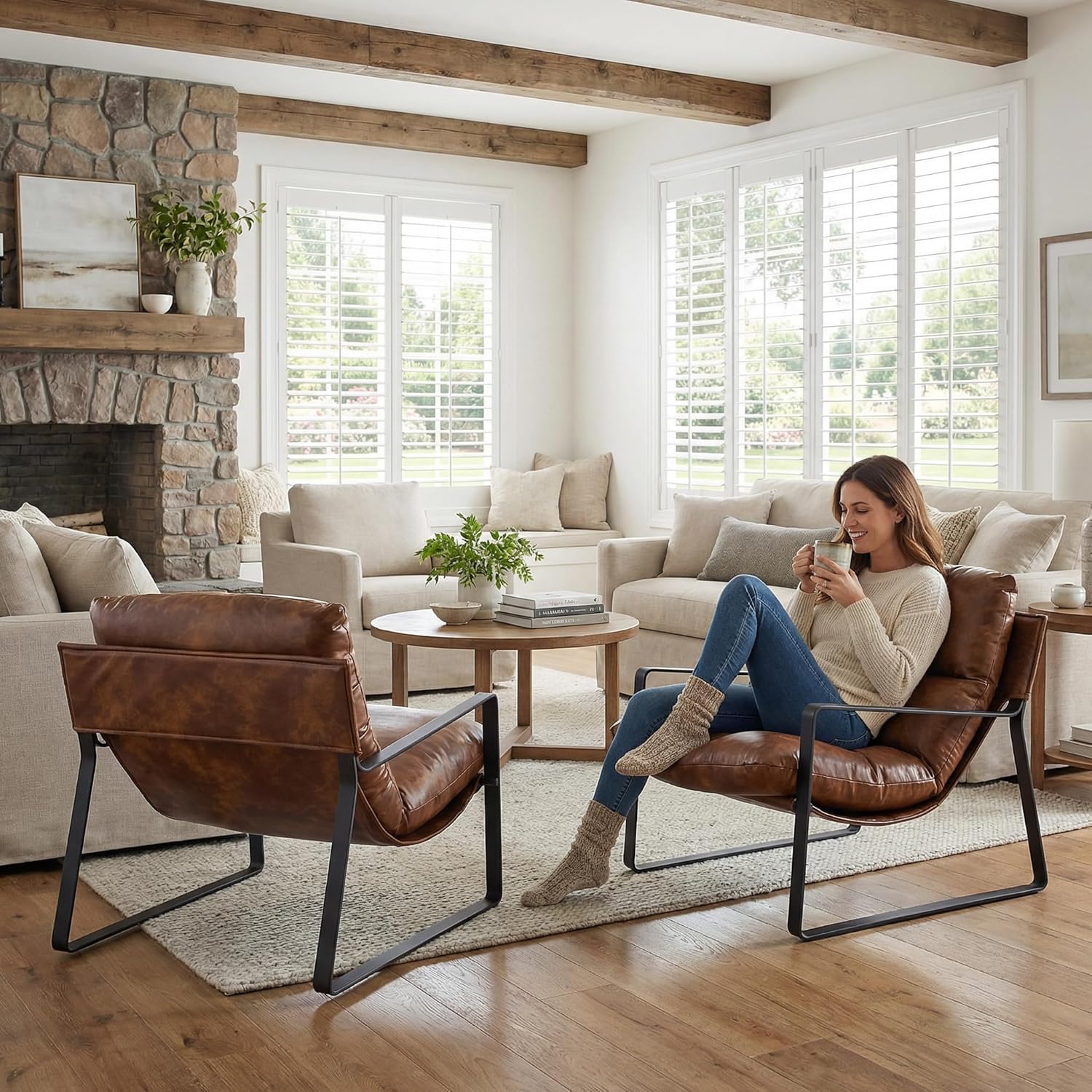 PU Leather Accent Armchair Set - огляд і ціна Adirondack Chair Wood