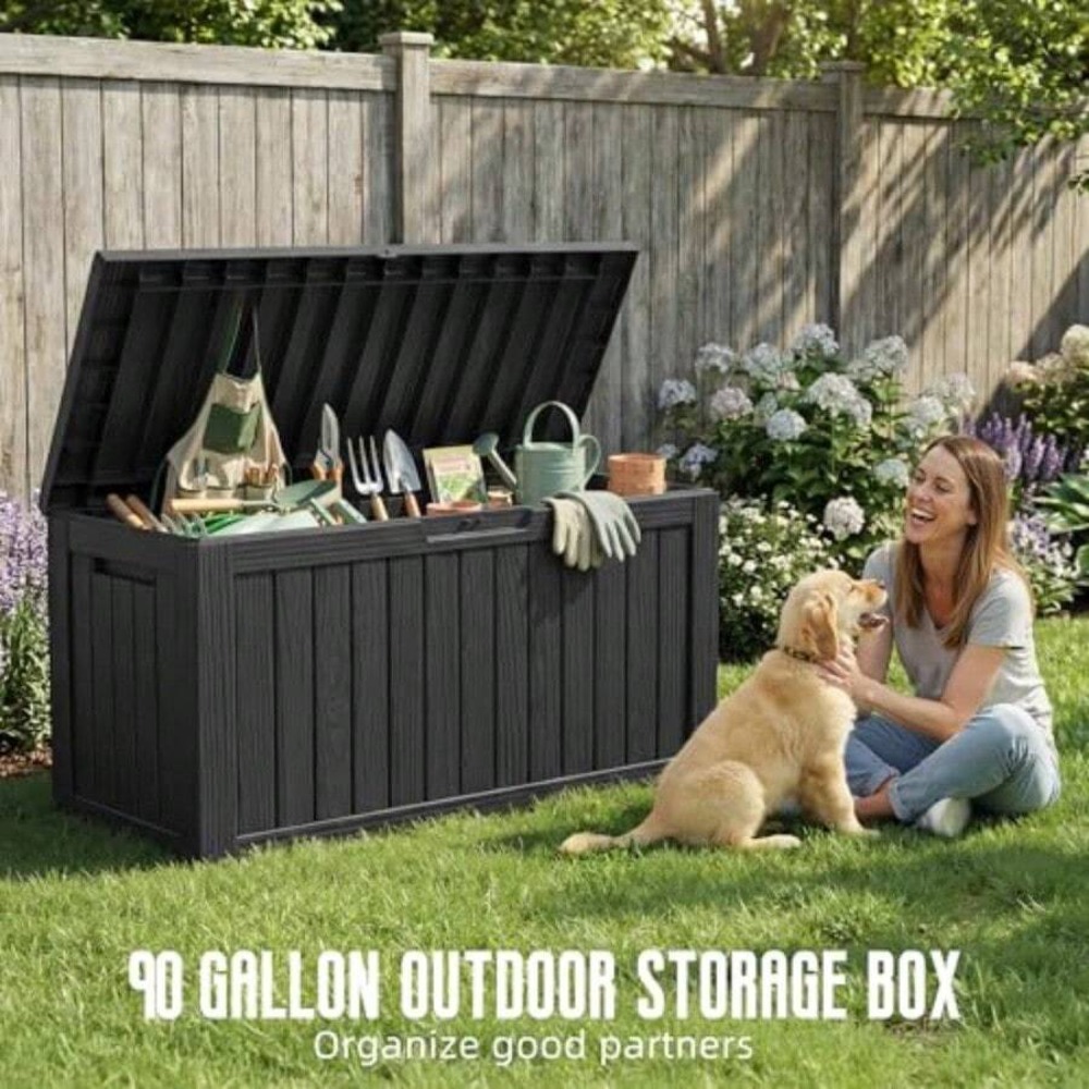 90 Gallon Outdoor Deck Box Wat - огляд і ціна Outdoor Furniture Weatherproof